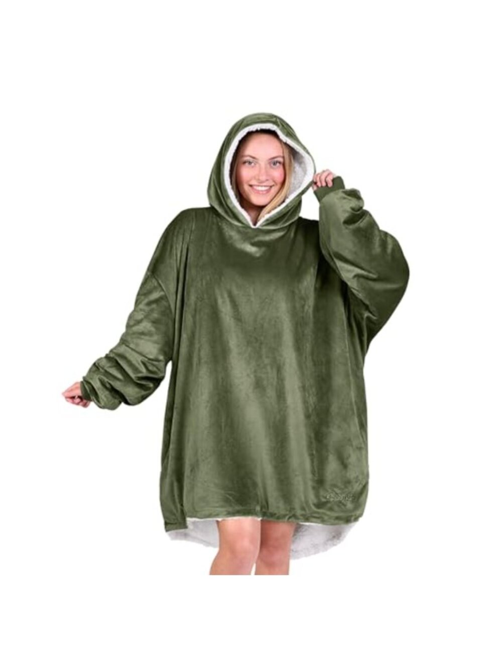 Oversized Sherpa Wearable Blanket Hoodie Plush Fleece Microplush